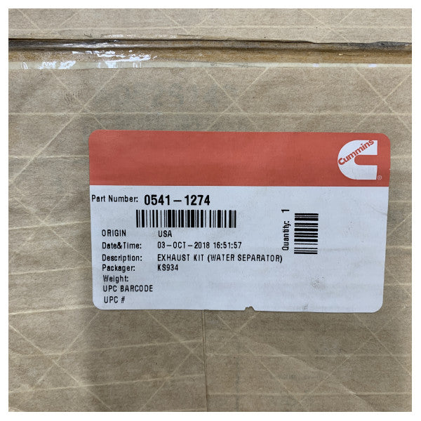 Cummins Onan 0541-1274 Випускний газ - Водяний сепаратор - Глушник 50 - 76 мм