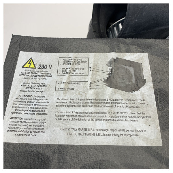 Dometic Condaria AP3 10-швидкісний Fancoil Unit 230V - 6200 BTU - 477AP3V