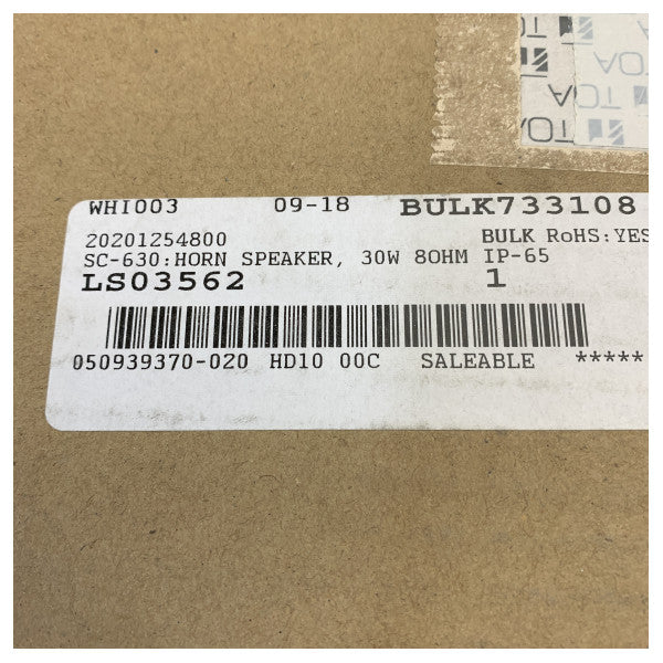 TOA SC-630M 30W Beyaz Horn Hoparlör IP65 Gri