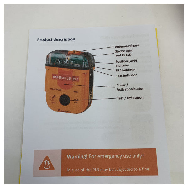 Jotron SA20-PLB Personal EPIRB bil-Funzjoni RLS