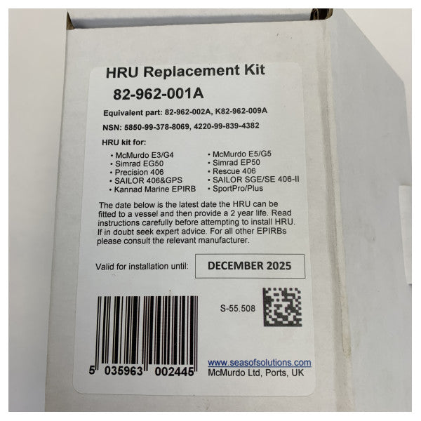 McMurdo MC-82-962-001A EPRIB Valv ta' Rilaxx Idrostatiku