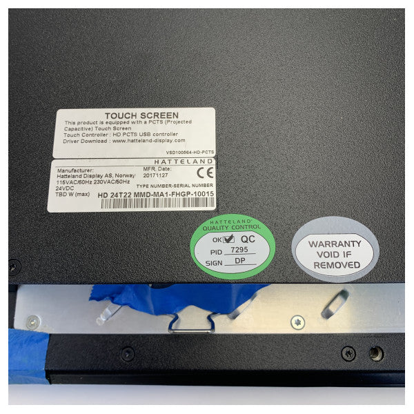 شاشة عرض بحرية تعمل باللمس LED عريضة 24 بوصة Hatteland HD 24T22 MMD