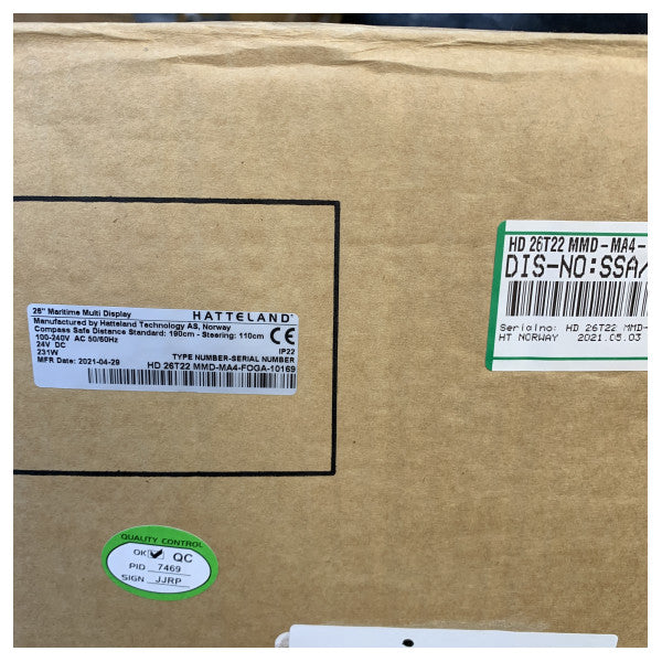 شاشة عرض بحرية تعمل باللمس LED عريضة 24 بوصة Hatteland HD 24T22 MMD