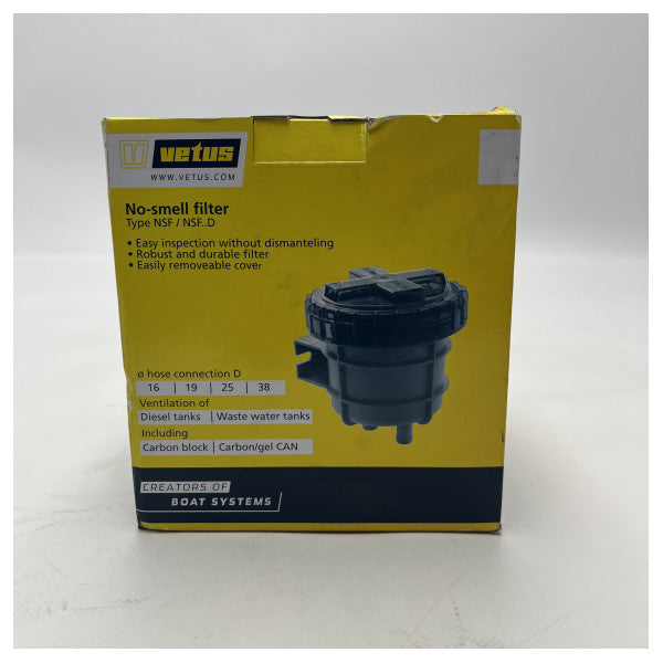 Vetus hajusuodatin diesel- ja jätevesisäiliöihin hiililohkotekniikalla - NSF16