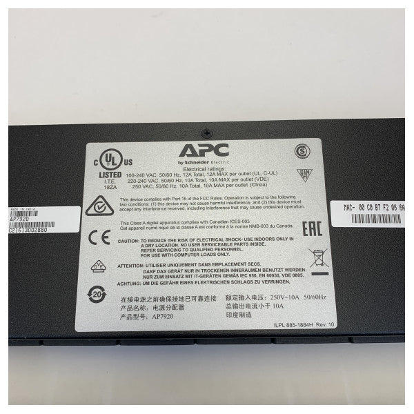 APC AP7920 PDU راك مفصول 15A/230V - 197506005
