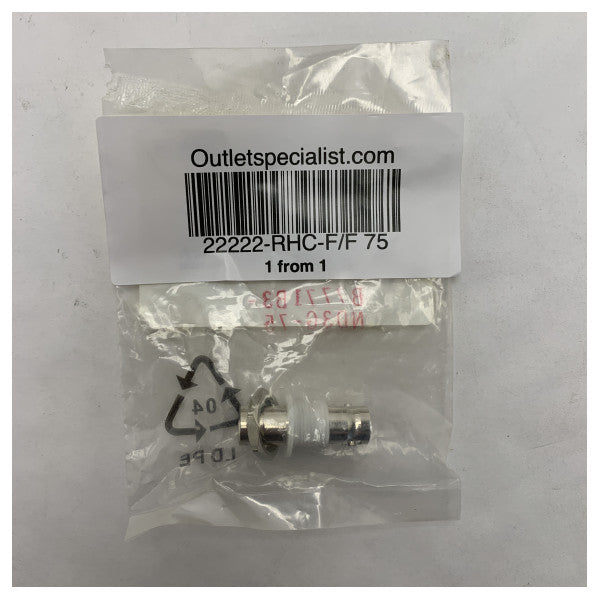 Amphenol RF 75オーム雌-海上同軸ケーブル接続用雌コネクタアダプタ - F/F 75