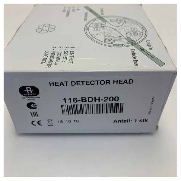 Autronica Heat Detector Head BD-200 IP44D - 116-BDH-200
