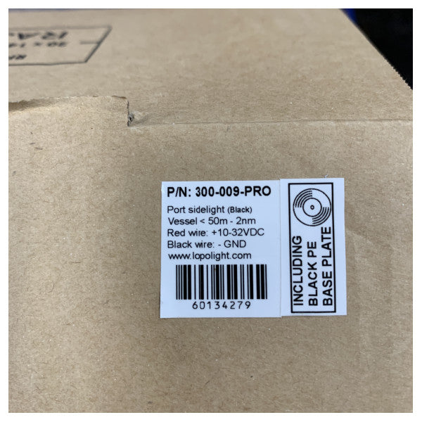 Навігаційне світло Lopolight Port Sidelight Black RED 2NM - 301-009-PRO