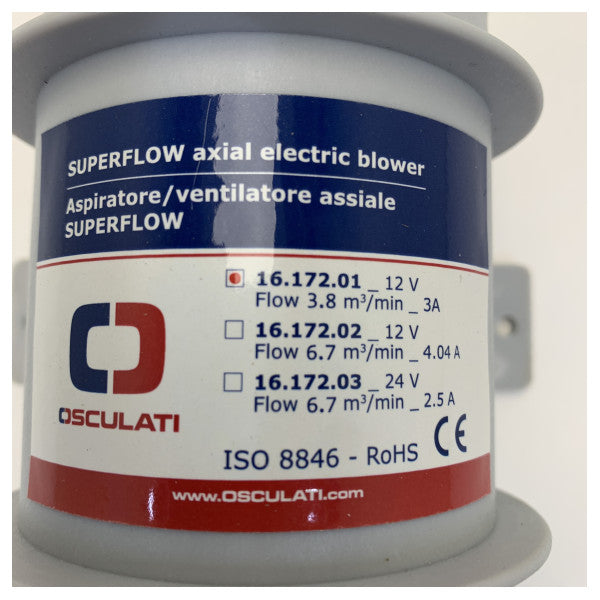 Осцулюючий вентилятор для циркуляції в машинному відділенні D79 мм - 3.8M3 12V - 1617201