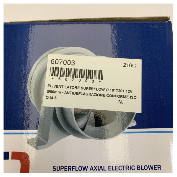 Осцулюючий вентилятор для циркуляції в машинному відділенні D79 мм - 3.8M3 12V - 1617201