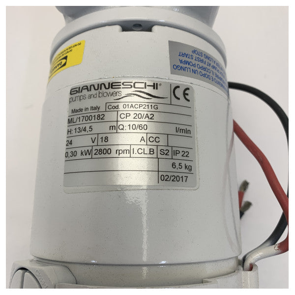 Gianneschi CP20/A2 24V Self Priming Liquid Ring Pump - 01ACP211G