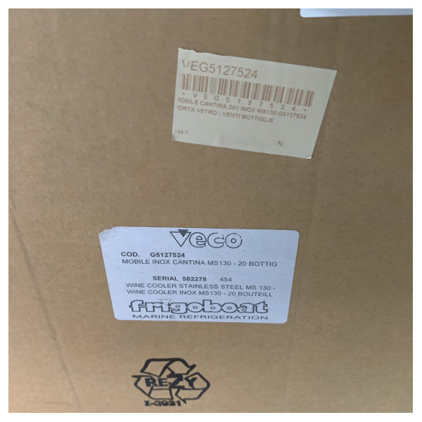 Veco Frigomatic MS130 20-Flaschen Edelstahl Einbau-Weinkeller 24V - G5127524