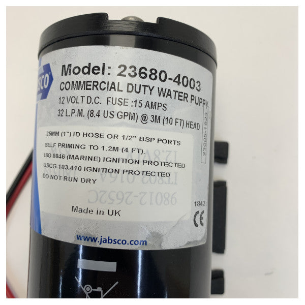 Jabsco 23680-4003 12V teška komercijalna pumpa za svježu vodu 32L/min