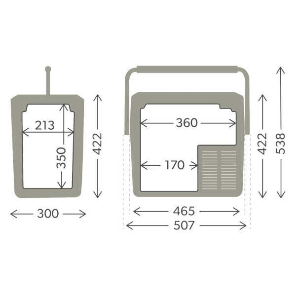 Dometic صندوق تبريد مكثف CFF-18 سعة 19 لتر 12/24/230 فولت رمادي - 9620001948