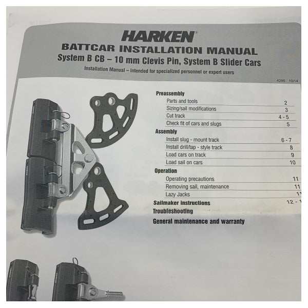 Harken 3852 27mm CB Headboard Car Assembly