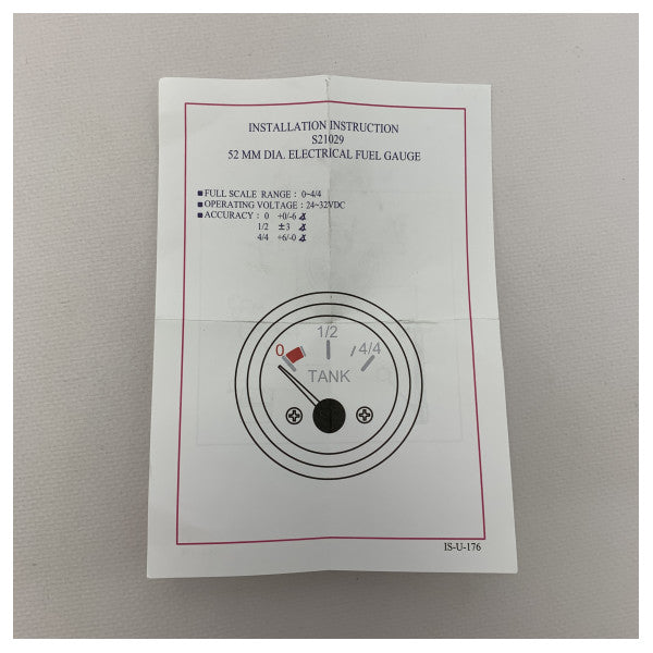 Калібр паливного бака Allpa чорний 52 мм 24В - 482091 - 482091