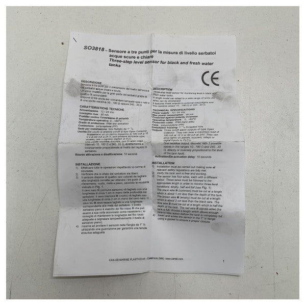 Motomarine Universal Wight vannnivå sensor 483182 - SO3818