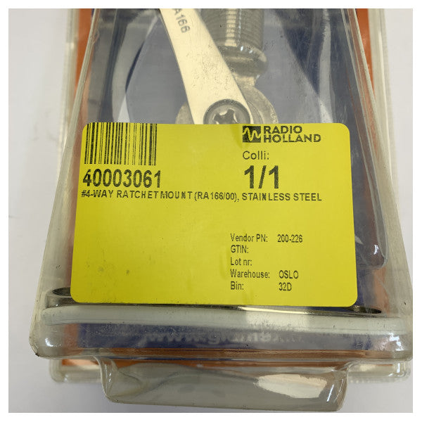 Glomex RA166/00 Yleinen antennitelakka ruostumatonta terästä 4-suuntainen