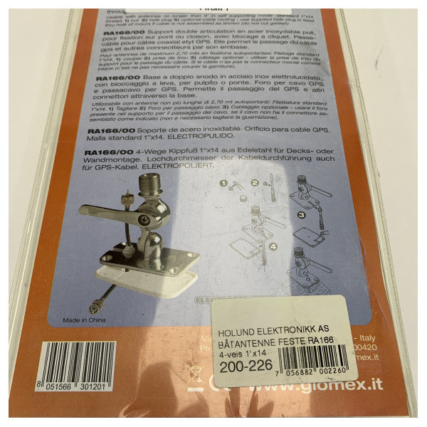 Glomex RA166/00 Yleinen antennitelakka ruostumatonta terästä 4-suuntainen