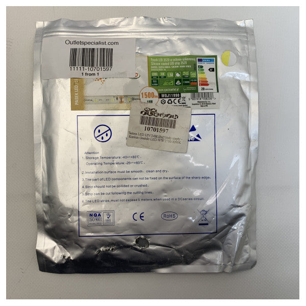 Striscia LED 12V 1500lm - 18W - bianco caldo 5m