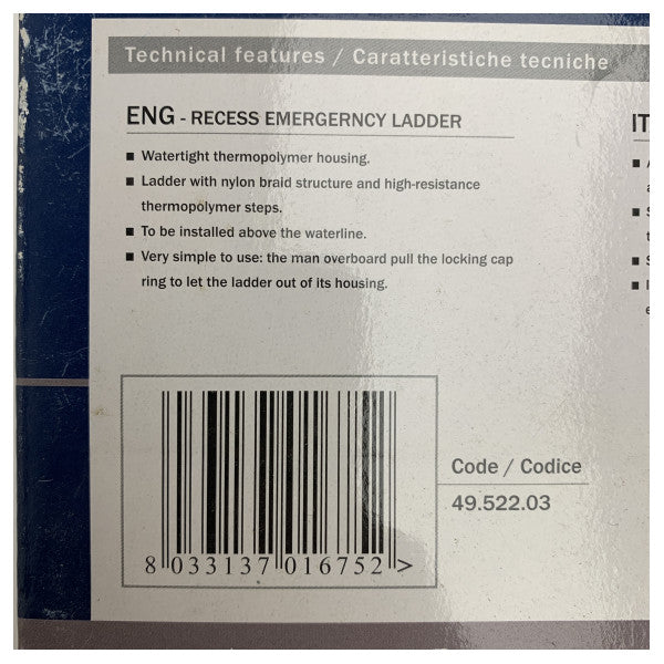 Osculati 49.522.03 3-step recess hitna ljestve