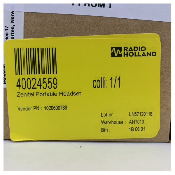 Zenitel-kuulokkeet, joissa on boom-mikrofoni, pääpanta ja 10 m kaapeli - VMP-36-PELP-AD