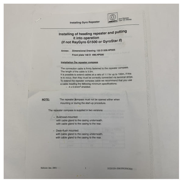 レイセオン アンシュッツ 133-558-NG001 ジャイロスター2用 ステアリングリピーターパネル