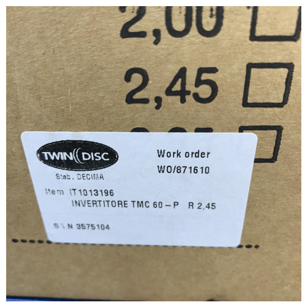 Vetus Twin Disc STM5605 Engine Clutch - Gearbox TMC60-2.45R