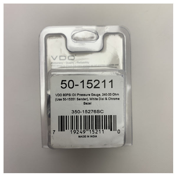 Medidor de pressão do óleo do motor Seachoice VDO branco - 15211