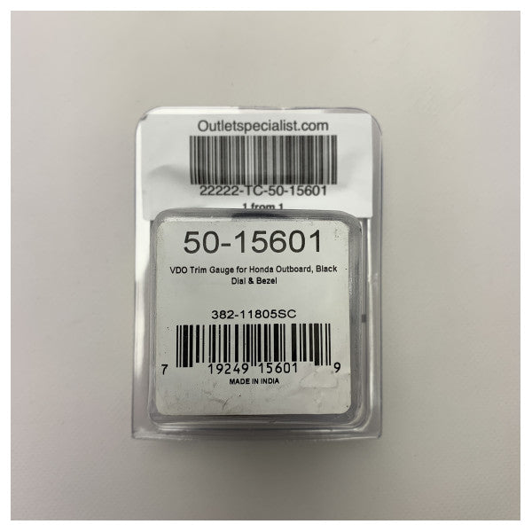 Seachoice VDO Индикатор за обтекаемост на двигателя, черен - 15601