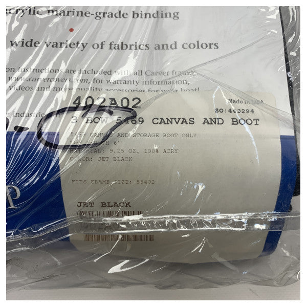 Carver 3 Bow 67 sa 72 pulzier Jet Canvas Black Bimini