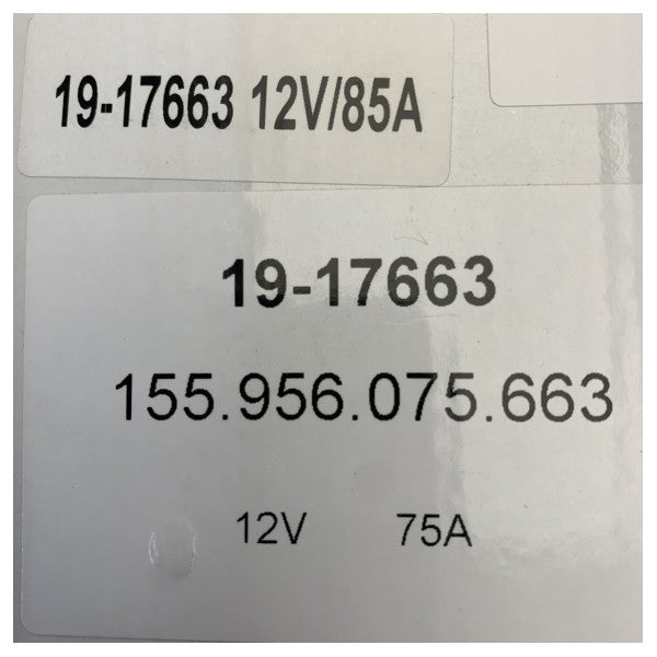 Vetus 19-17663 85 Amp 12V морски алтернатор за двигатели M2/M3