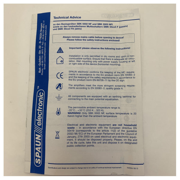 Amplificador de Multichave de Satélite Spaun SBK-5502-NF