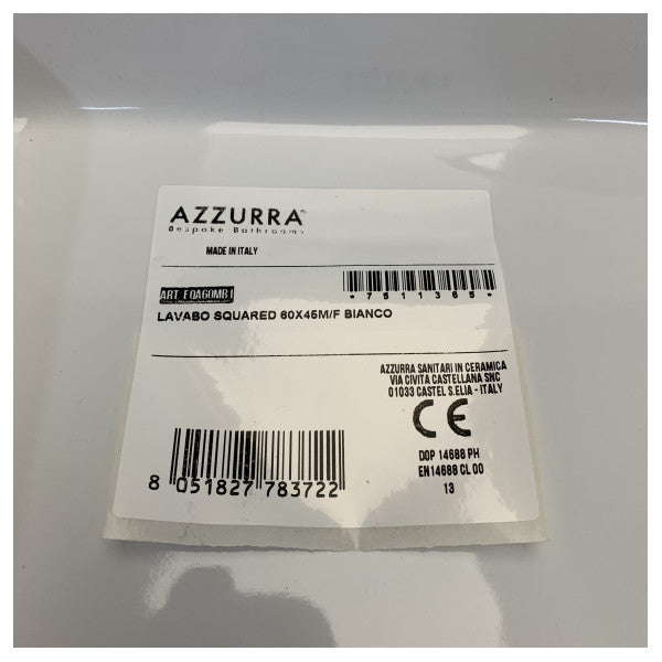 Умивальник Azzurra Elegance Square 60x45 см без переливу - EQA60MB1
