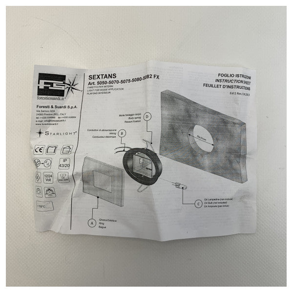 Точковий світильник Foresti Suardi Sextans з нержавіючої сталі - 5075.FX.C-1