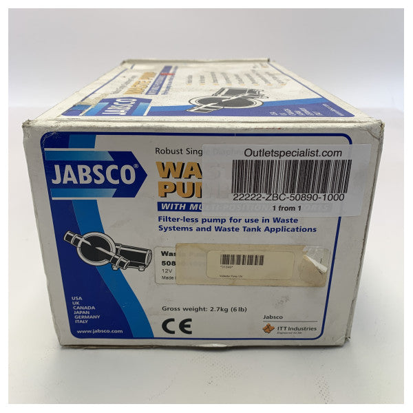 Jabsco 50890-1000 svart vannpumpe 38 mm 12v