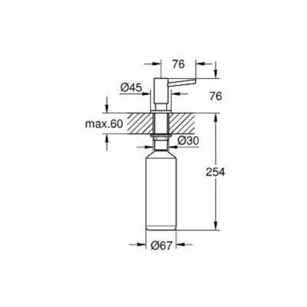 Grohe Cosmopolitan Soapdispencer Chrome Build-In - 40535000