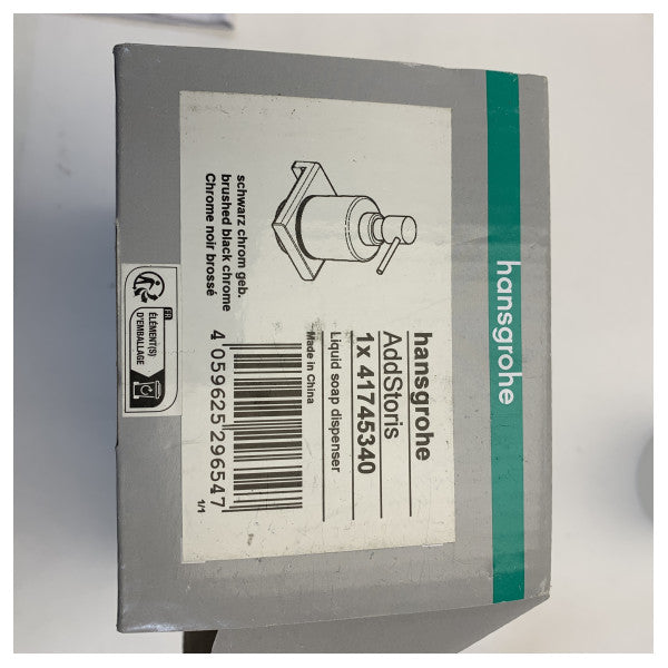 Hansgrohe 41745340 Addstoris sæbe dispenser med holder i børstet sort krom
