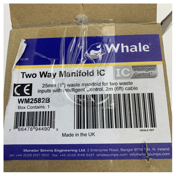 Φάλαινα WM2582B 2-Δρόμος Μαύρη Υδροληψία 1 Ίντσα