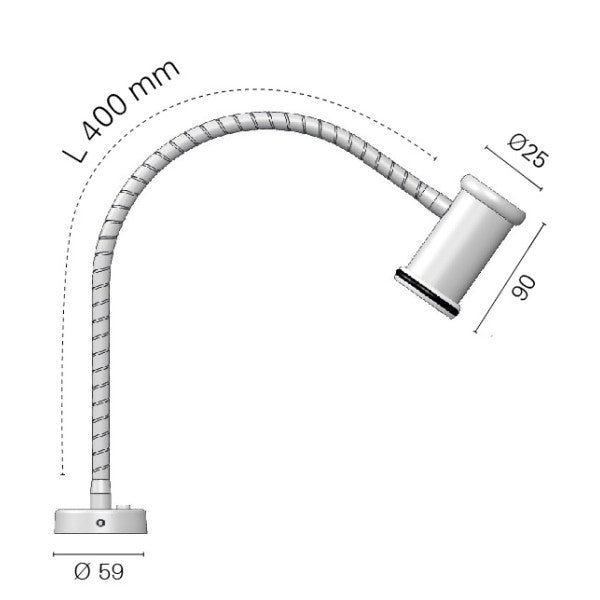Foresti Suardi ARA MAPP 7575-C-4000 Reading Light Chrome Adjustable LED 12/24V