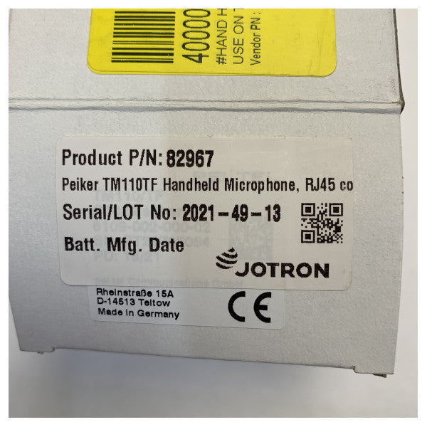 Microphone de communication marine Jotron 82967P-01 avec connexion RJ45