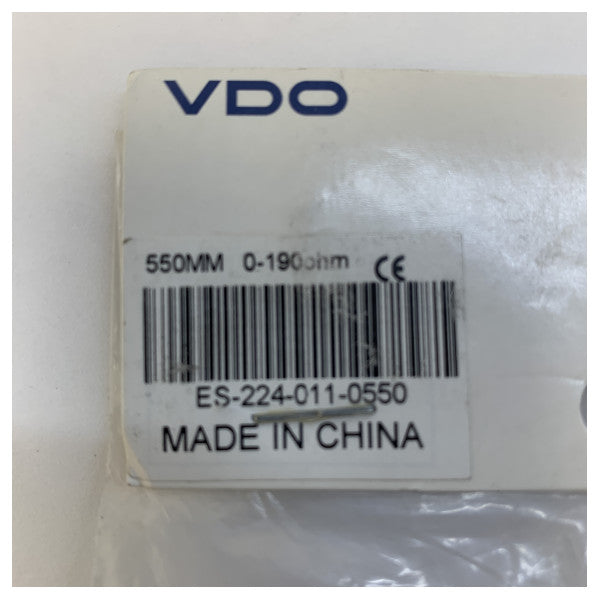VDO D54 mm tankniveau sender i rustfrit stål 0 - 180 Ohm - 500 mm - ES-224-011-05