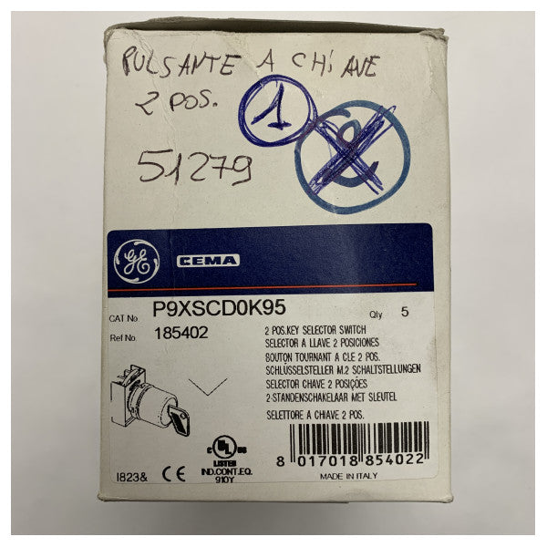 Selettori General Electric con chiave 95, 2 posizioni - P9XSCD0K95