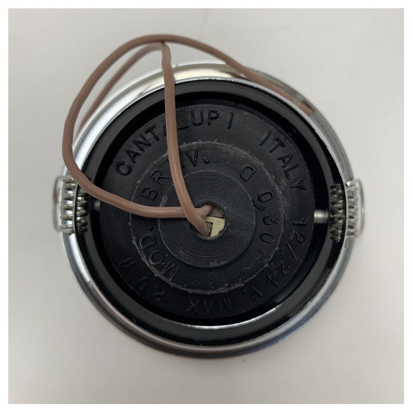 Cantalupi Хромиран месингов прожектор с червено стъкло - 12-24V, устойчиво на атмосферни влияния осветление за лодки от Cantalupi