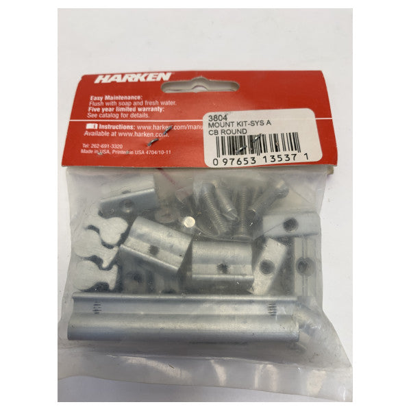Harken 3804 22 mm Αλουμινίου Ράγα Στήριξης Κιτ Στρογγυλή Γάμπα