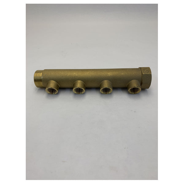 Collecteur 4 voies en laiton Caleffi 592748 1 1/4 pouce x 1/2 pouce - 60 mm