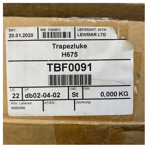 Левмар Трапецевидний люк палуби - Білий доступний люк - 30262200