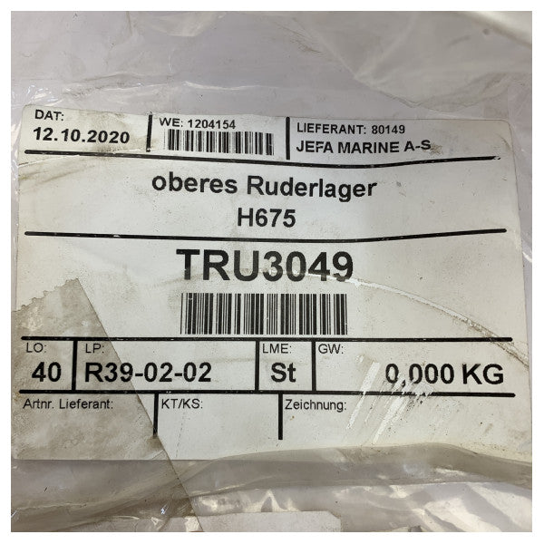 Cuscinetto del timone Jefa con rulli da 100 mm per Hanse 675 e ispezione del boccaporto