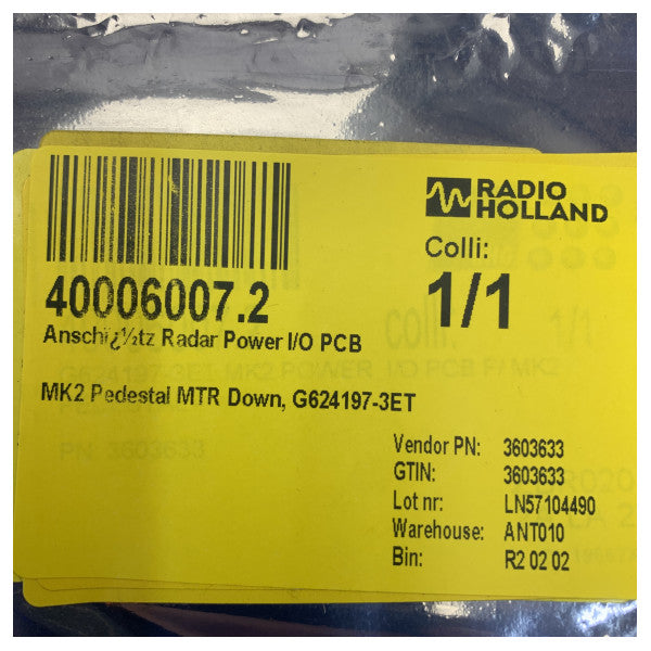 Raytheon Anschütz MK2 jalustamalli MTR alas G624197-3ET