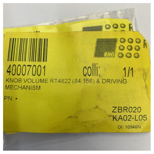 Bouton de volume VHF Sailor RT4822-1 Noir